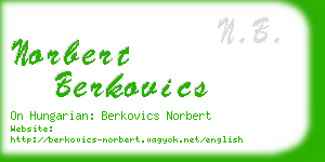 norbert berkovics business card